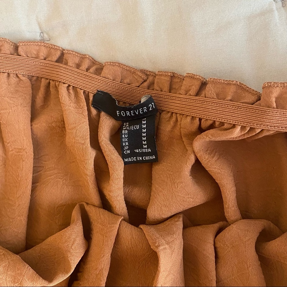 F21 Rust Off Shoulder Middie Dress - Picture 5 of 6